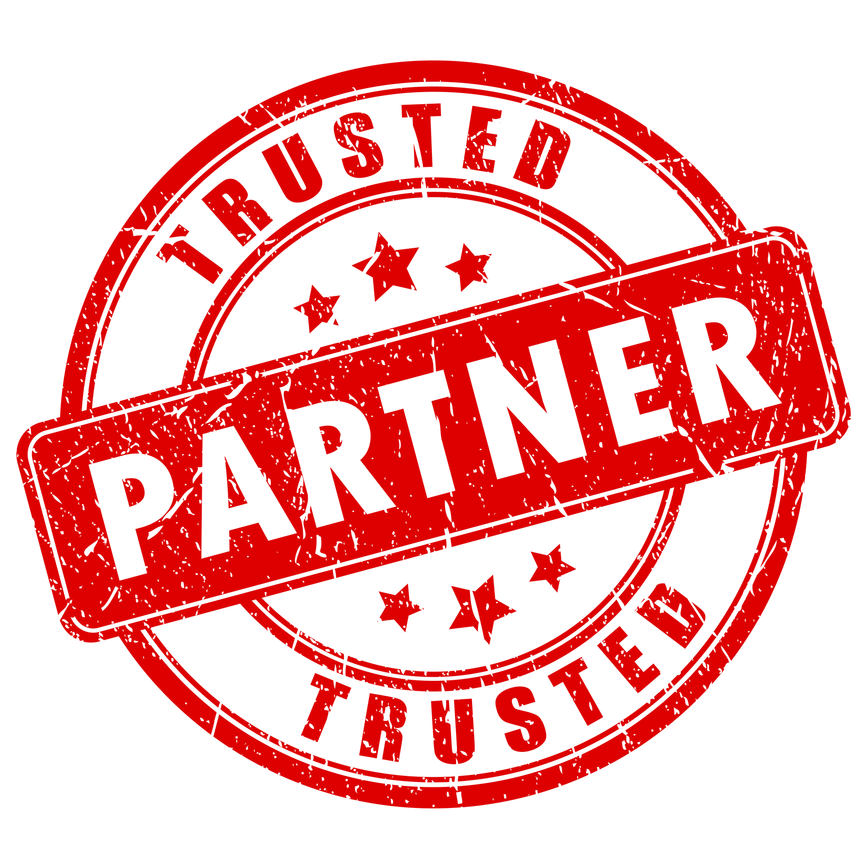 A red seal that says trusted partner